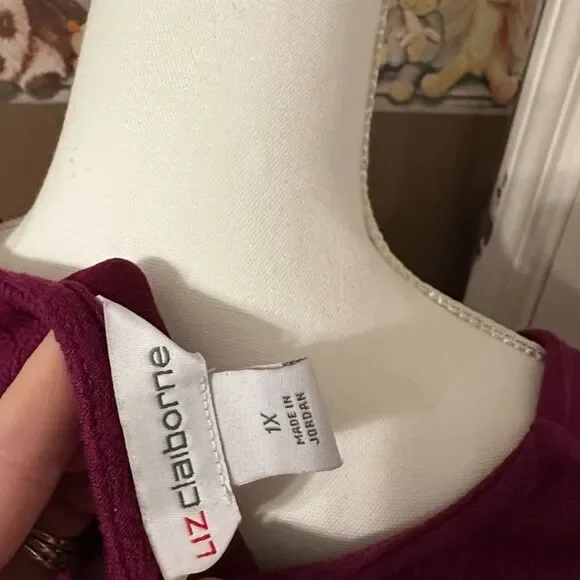 Liz Claiborne  Square Neck Top - Purple NWOT - Picture 4 of 5